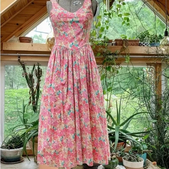 Vintage Laura Ashley Dress 8 - Picture 1 of 16